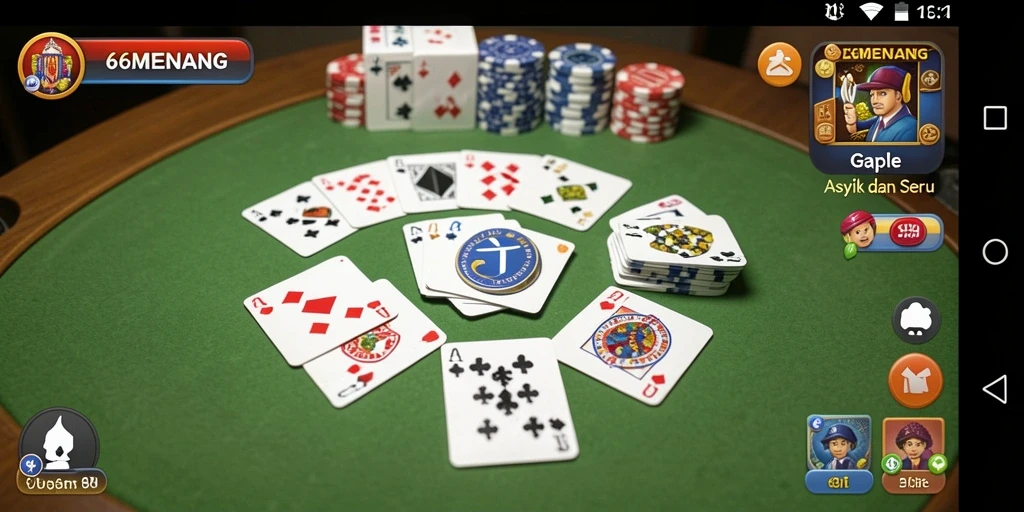 Tampilan menarik dari gameplay Gaple di 66MENANG.