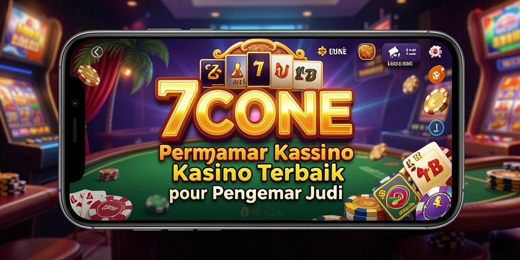 Screenshot gameplay utama 7CONE dengan suasana kasino yang hidup.