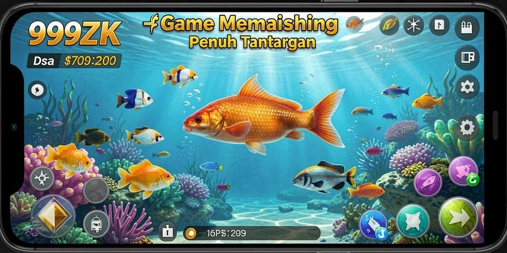 Screenshot gameplay 999ZK menunjukkan pengalaman memancing yang memukau.