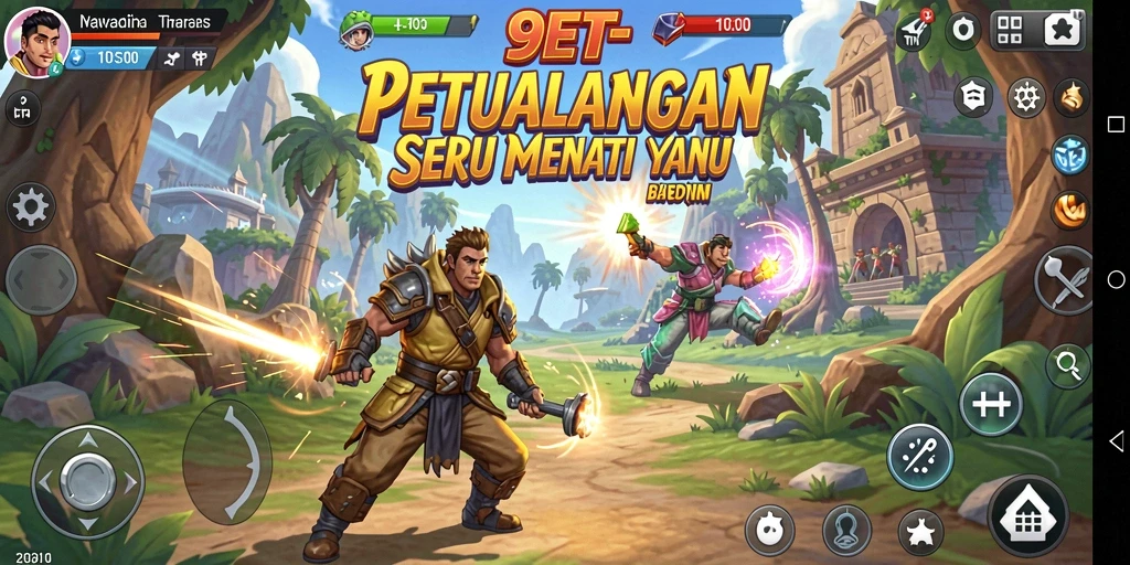 Screeenshot 9ET menampilkan aksi mendebarkan dalam dunia petualangan.