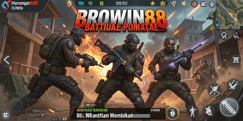 Gameplay intens dalam BROWIN88 saat pemain bertempur di arena.