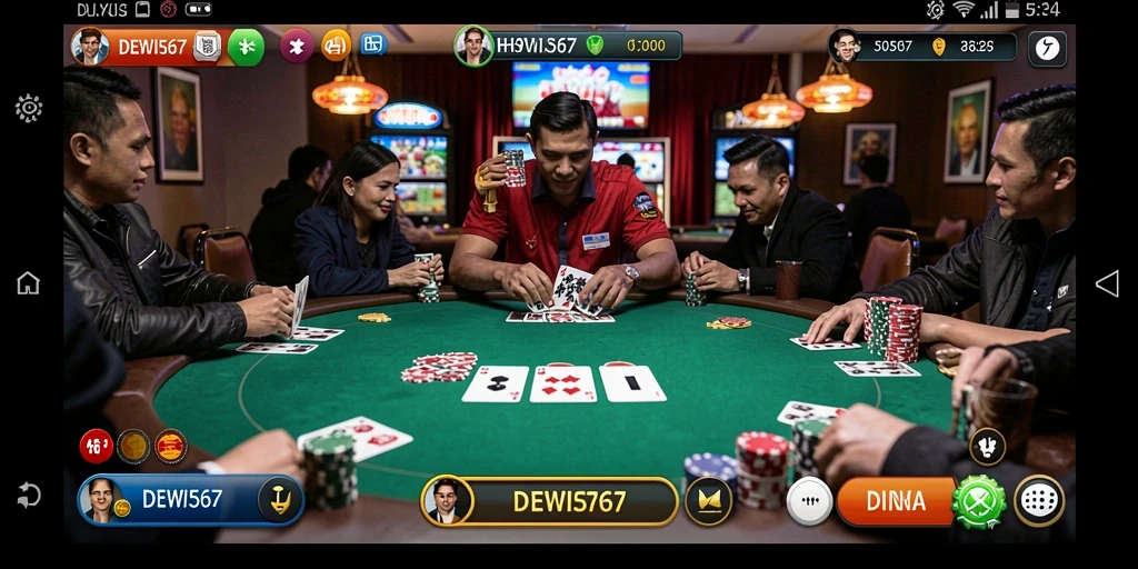 Gameplay nyata Poker yang mendebarkan di DEWI567.