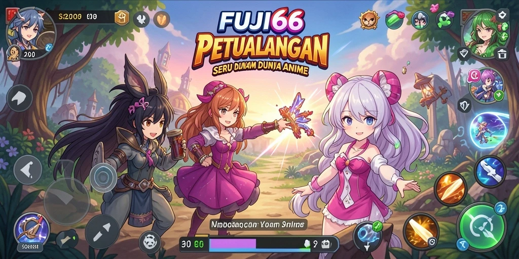 Tampilan gameplay menarik dalam FUJI66 dengan karakter Anime.