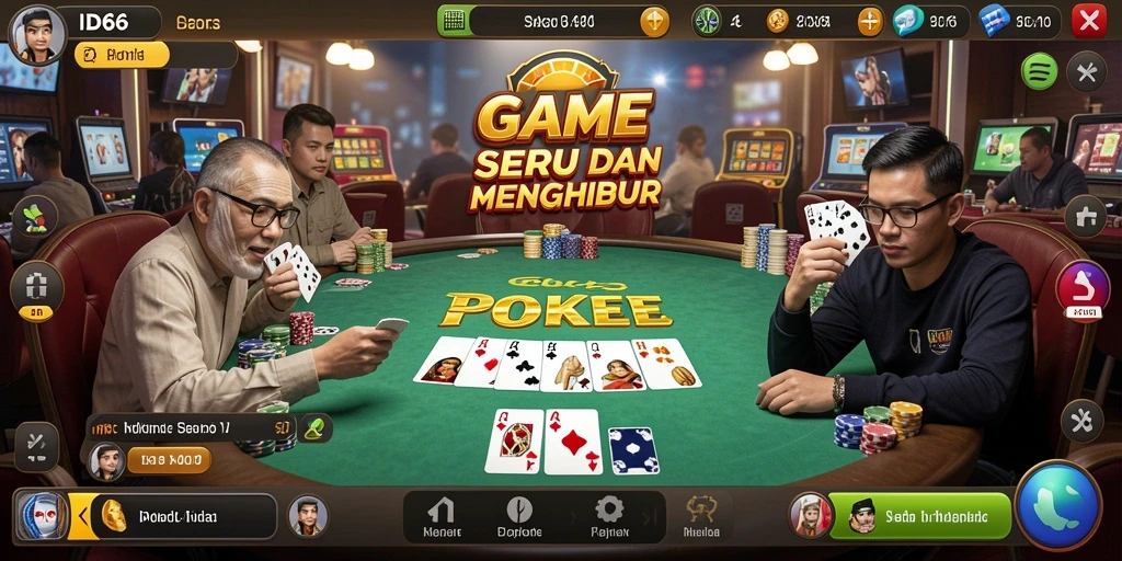 Screenshot gameplay ID66 menampilkan keseruan permainan Poker.