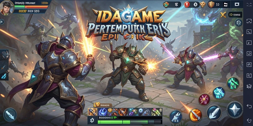 Tangkapan layar gameplay menampilkan strategi pertempuran yang mendalam.