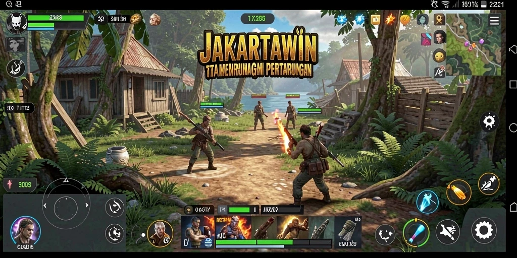 Cuplikan gameplay <strong>JAKARTAWIN</strong> menunjukkan pertempuran strategis yang mendebarkan.