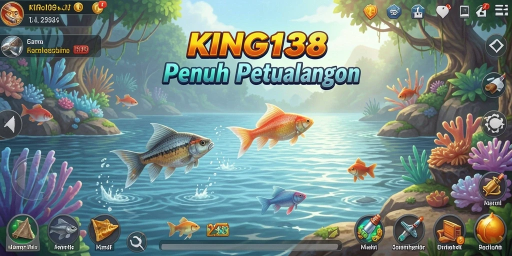 Screenshot dari gameplay KING138 yang menampilkan pengalaman memancing seru.