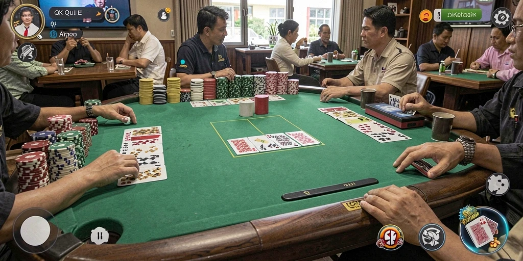 Tampilan gameplay seru dari OKJKT, permainan QiuQiu yang mendebarkan.