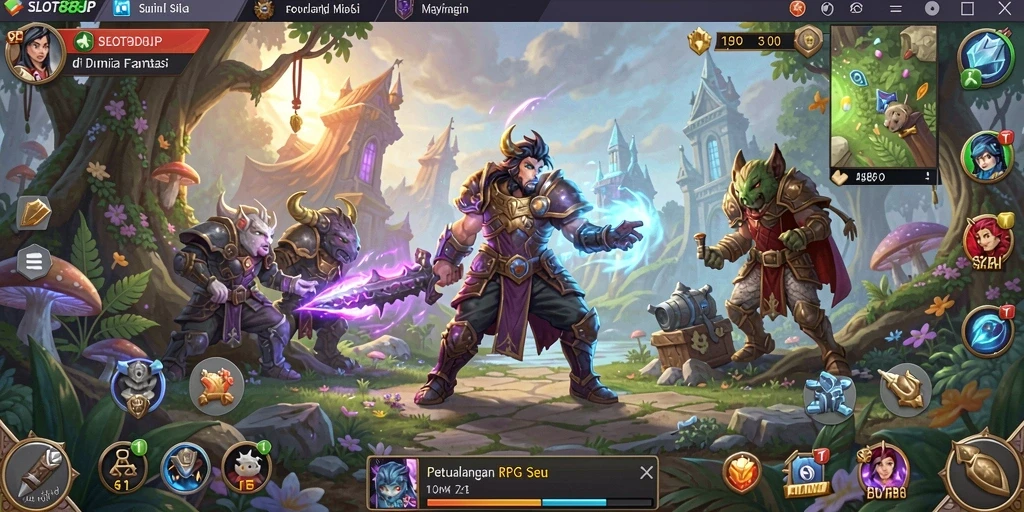 Screenshot gameplay SLOT88JP yang menunjukkan aksi RPG seru dan grafis memukau.