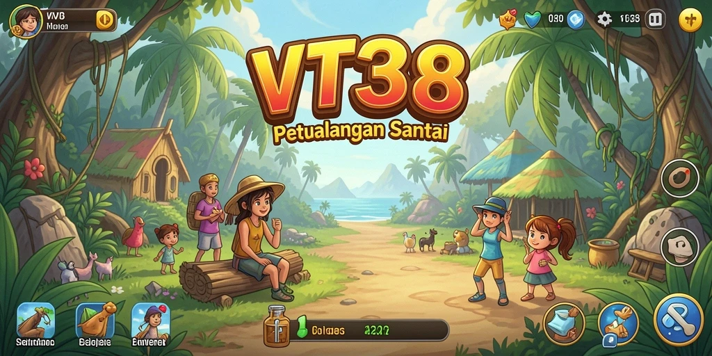 Tampilan gameplay VT38 yang menarik dan penuh warna.