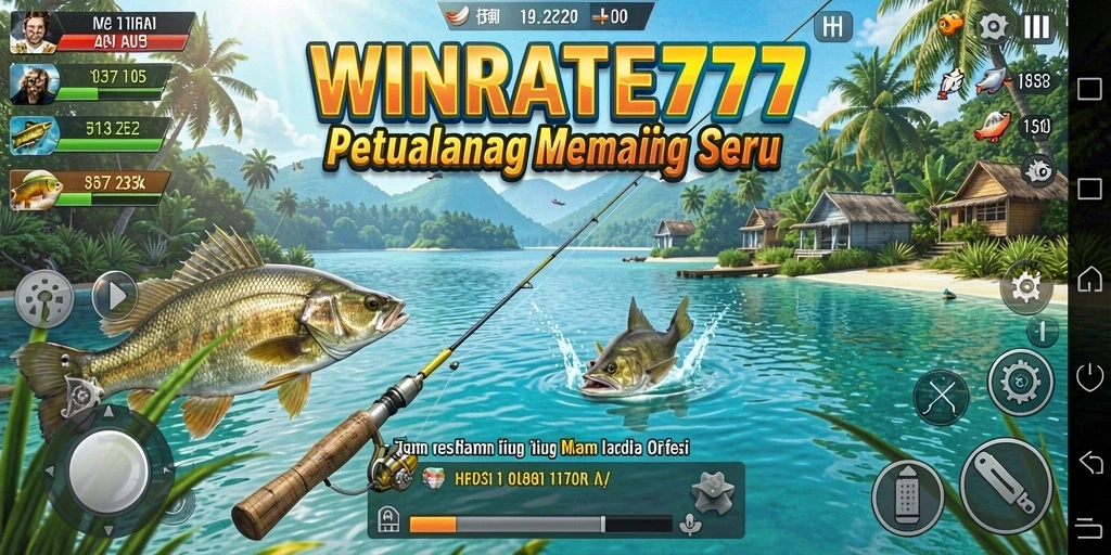Tampilan gameplay <strong>WINRATE777</strong> yang memukau saat memancing.